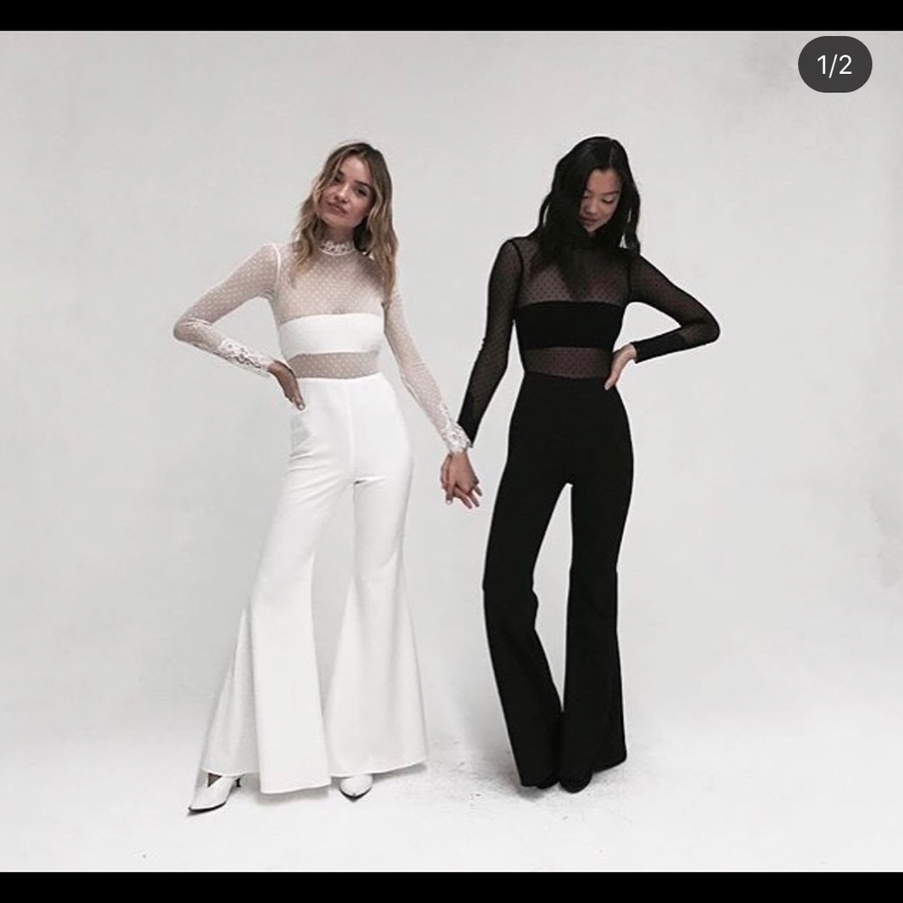 WeWoreWhatOveralls - Lace Jumpsuit in Black